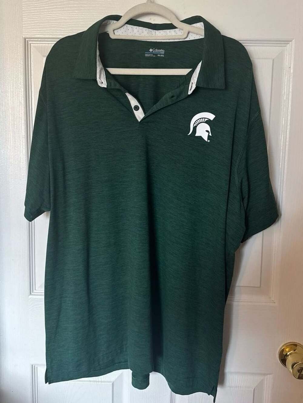 Columbia sportswear company. Men's Michigan State Spartans  Green Polo Shirt XXL